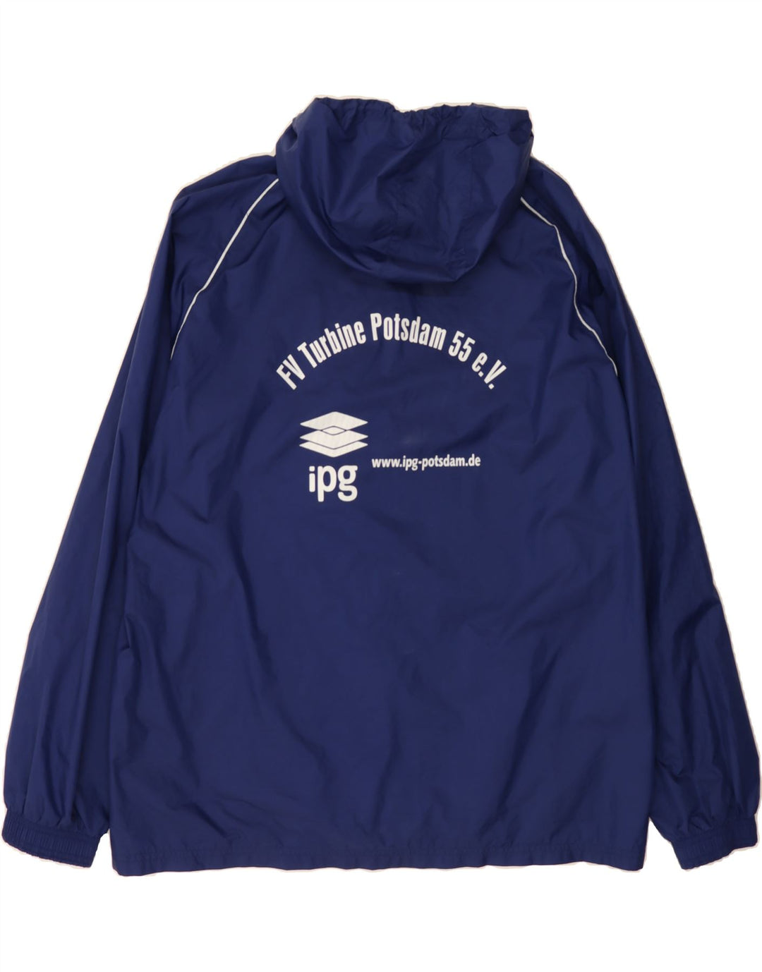 ADIDAS Mens Graphic Hooded Tracksuit Top Jacket XL Navy Blue Polyamide Vintage Adidas and Second-Hand Adidas from Messina Hembry 