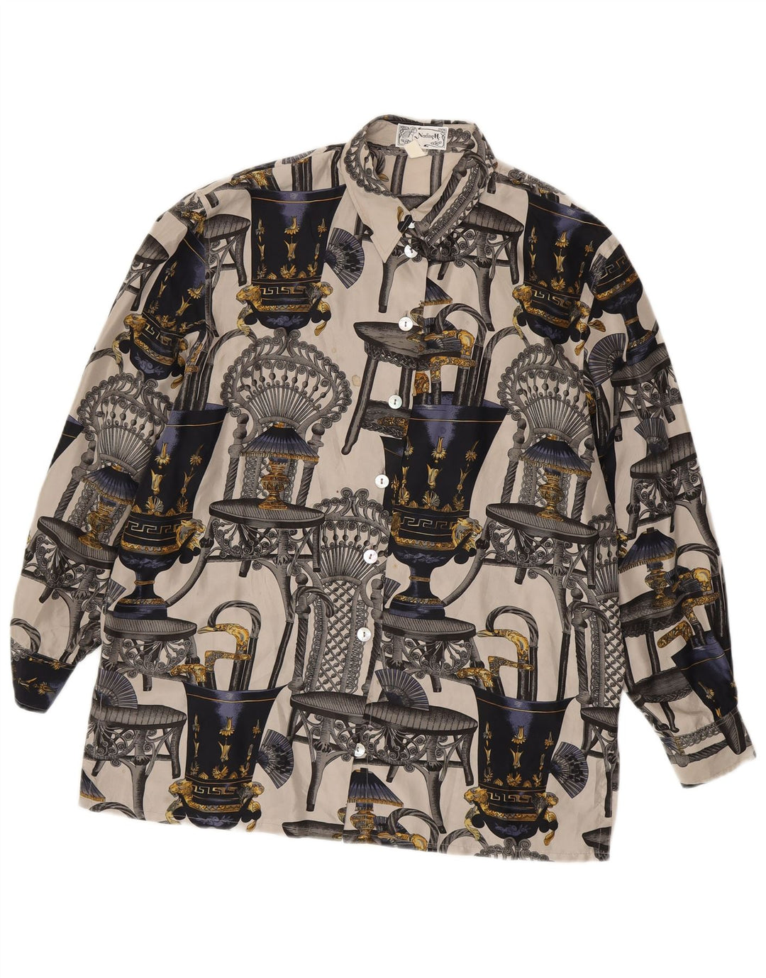 Nadine H Kvinder Abstrakt mønster Skjortebluse UK 14 Stor Flerfarvet