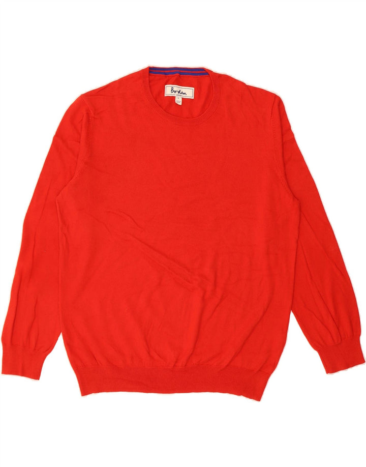 BODEN Mens Crew Neck Jumper Sweater Large Red Cotton Vintage Boden and Second-Hand Boden from Messina Hembry 
