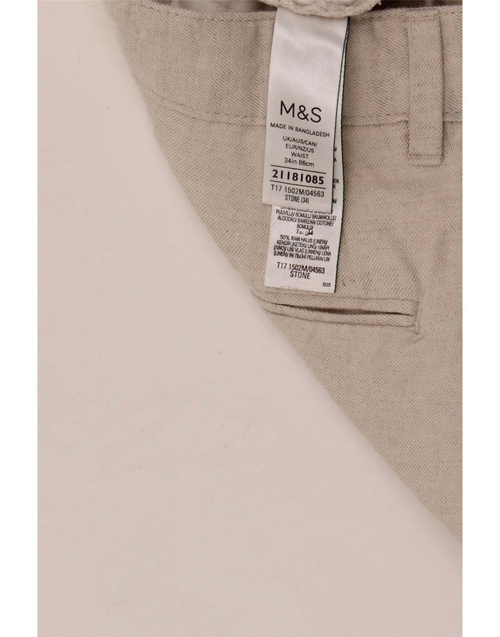 Marks & Spencer Chino Shorts til mænd Large W34 Grey Flax
