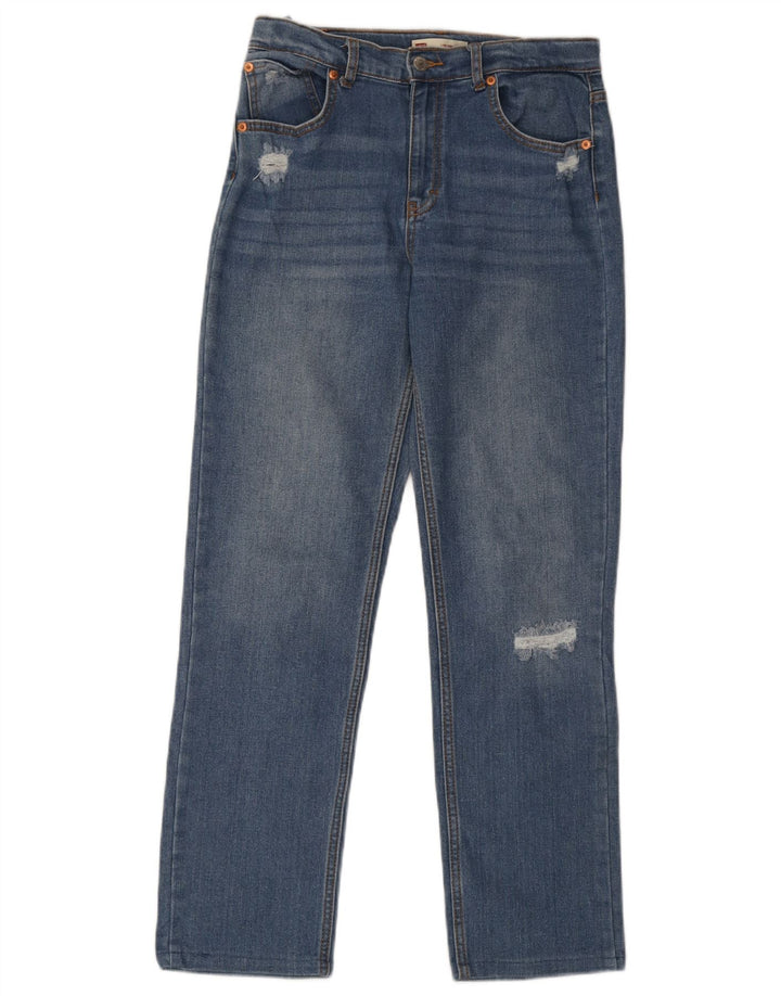 Levi's Womens Low Pro Distressed Straight Jeans W28 L28 Blå