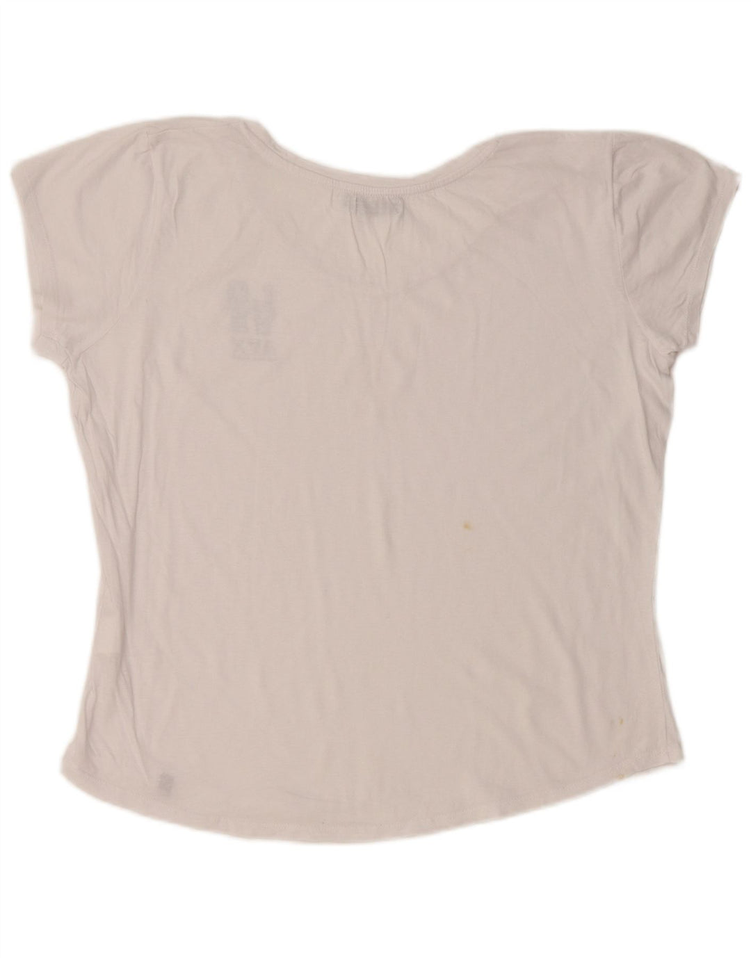 AVIREX Dame Crop Grafisk T-Shirt Top UK 22 2XL Hvid Bomuld