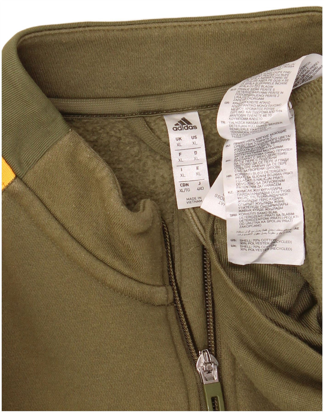 ADIDAS Træningsdragt til mænd Topjakke XL Khaki Colourblock Bomuld