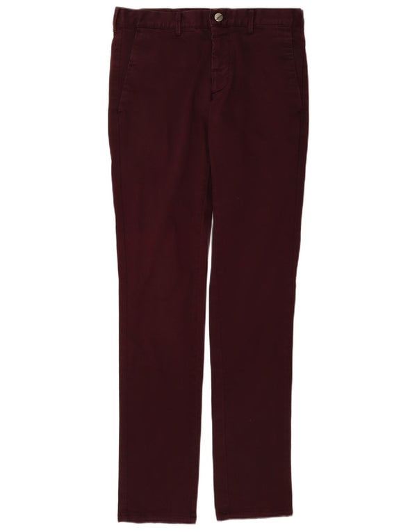 Zara Herre Skinny Chino Bukser EU 36 XS W29 L32 Burgundy