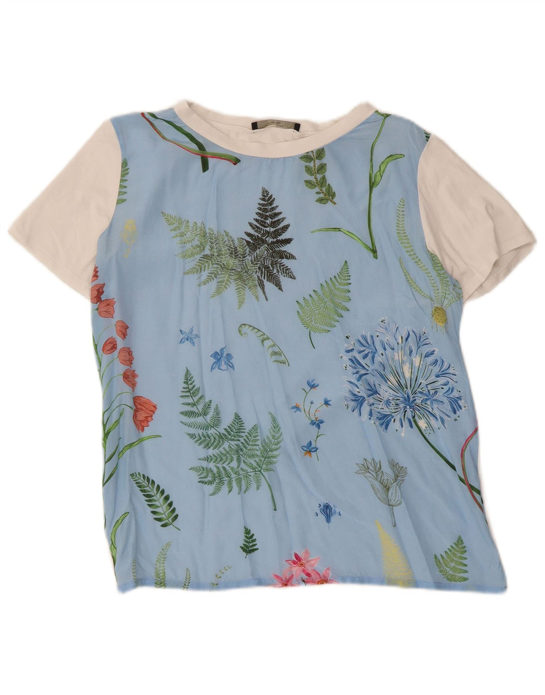 Max Mara Dame Weekend T-Shirt Top UK 12 Medium Blue Floral