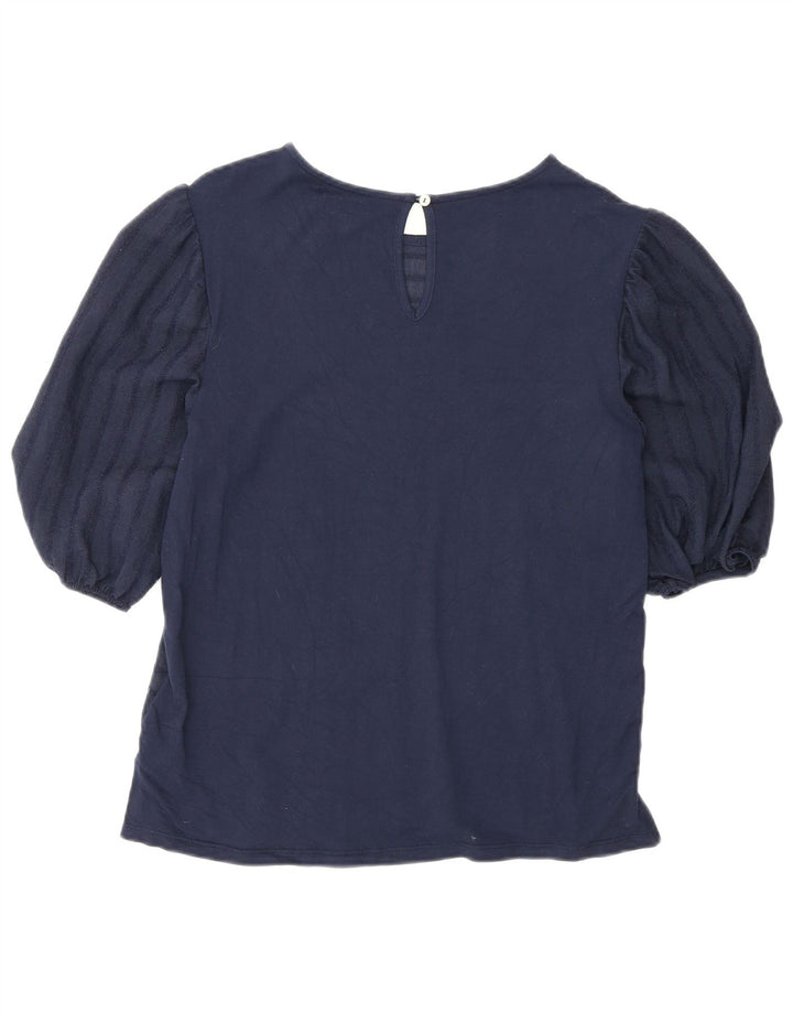 Marks & Spencer damebluse top UK 6 XS marineblå stribet viskose