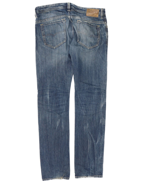 Diesel Herre Thavar Distressed Slim Skinny Jeans W34 L34 Blå Bomuld