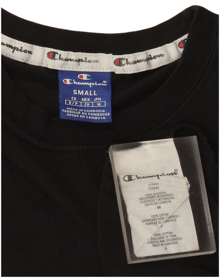 Champion Womens Oversized T-Shirt Top UK 10 Small Black Bomuld