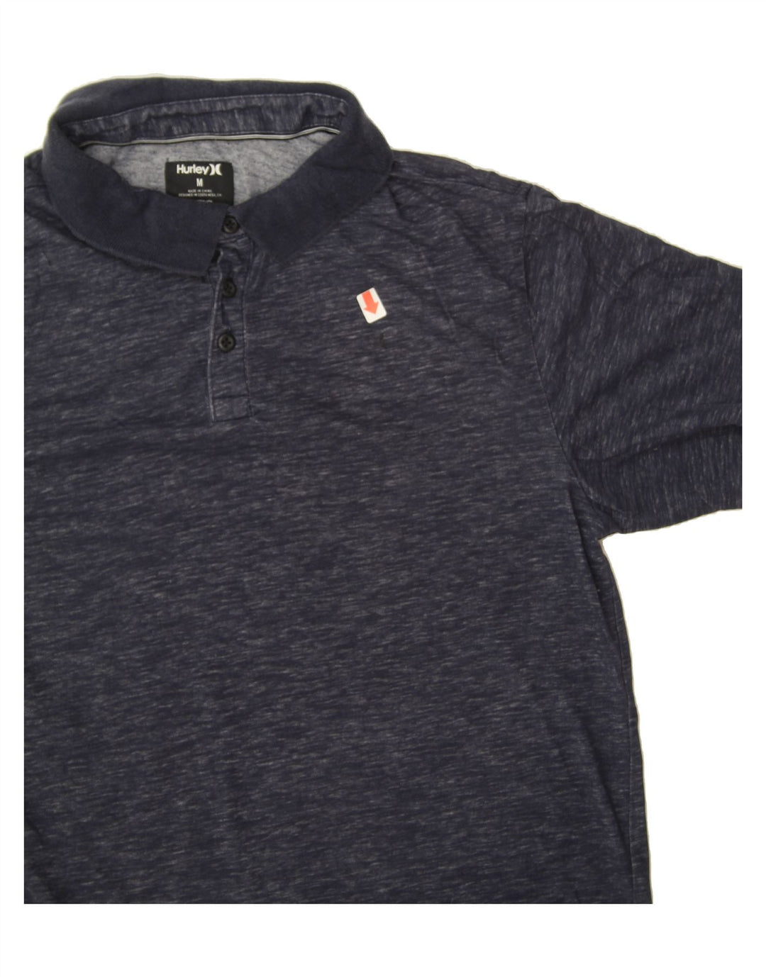 HURLEY Mens Dri Fit Polo Shirt Medium Navy Blue Flecked Cotton Vintage Hurley and Second-Hand Hurley from Messina Hembry 