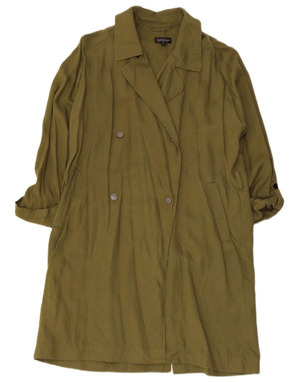 Topshop Kvinder Oversized Trench Coat UK 12 Medium Khaki Lyocell