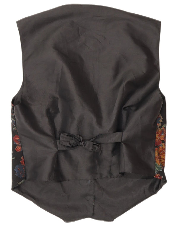 Vintage damevest UK 16 Large Black Floral