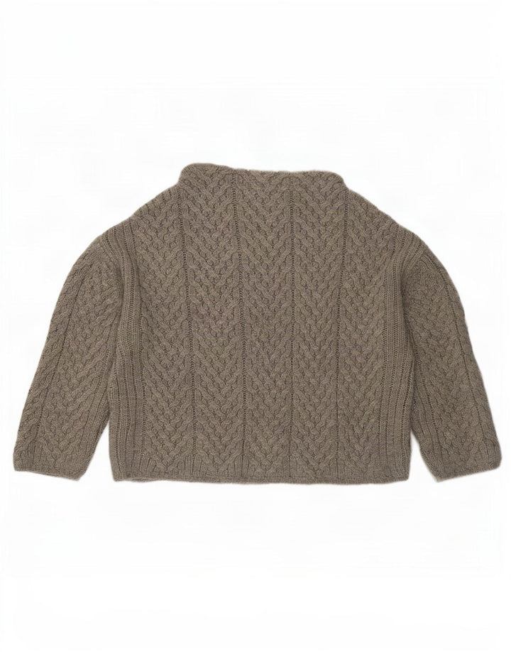 Zara Dame Oversized Crop Turtle Neck Jumper Sweater UK 10 Small Grey