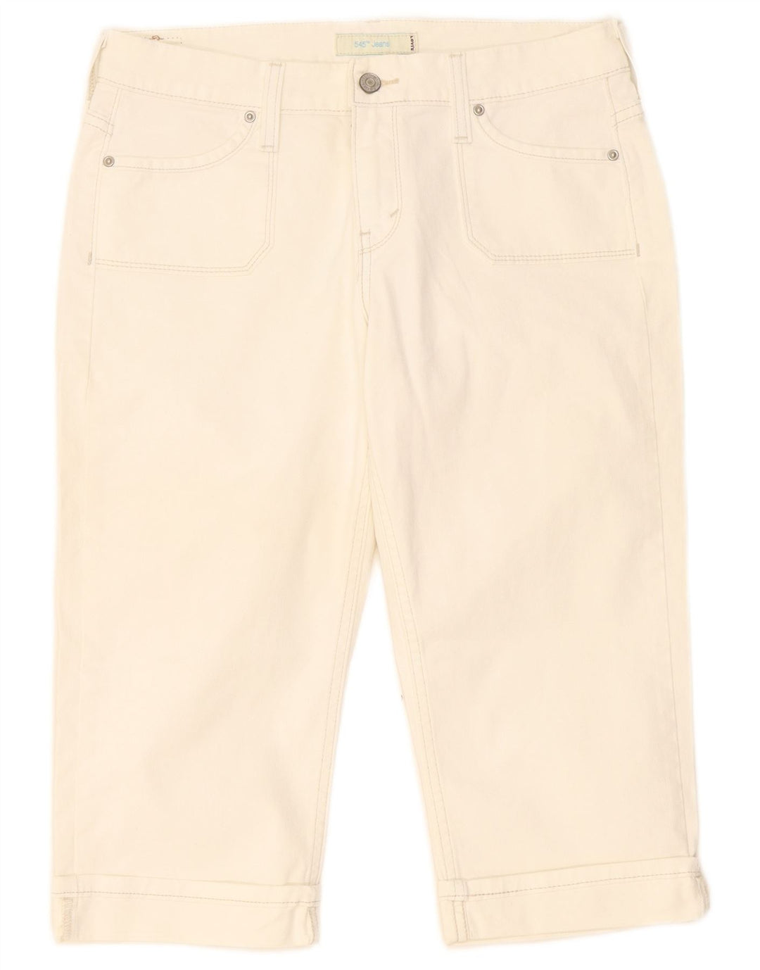 Levi's Dame Denim Bermuda Shorts US 8 Medium W32 Hvid Bomuld