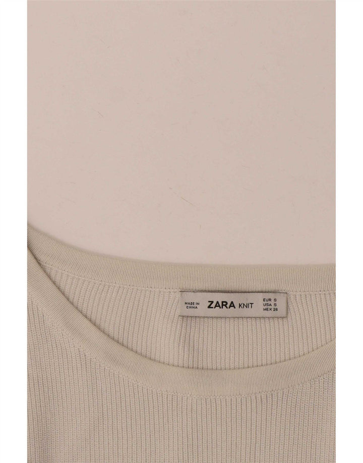 Zara Dame Top Langærmet UK 10 Small Beige