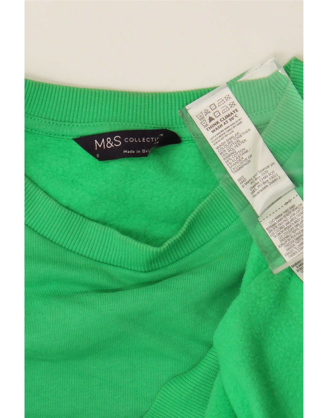 Marks & Spencer Dame Oversized Sweatshirt Jumper UK 10 Lille grøn bomuld