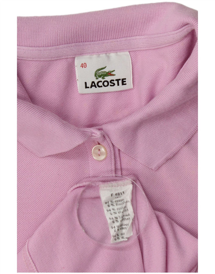 Lacoste langærmet poloshirt til kvinder størrelse 40 Medium Pink Bomuld