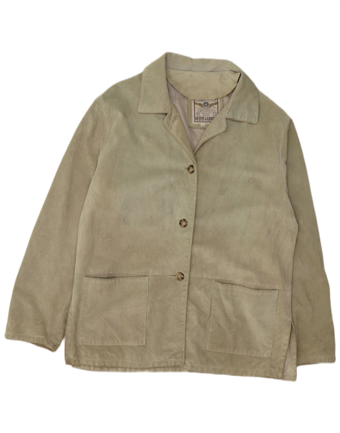 FLYING WEAR Womens Oversized Suede Blazer Jacket IT 46 Large Green