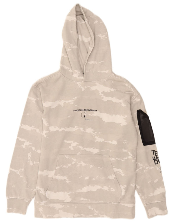 Zara Grafisk hættetrøje til drenge 11-12 år Grå Camouflage Bomuld