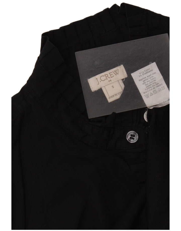 J. Crew Womens flæse foran skjorte UK 10 Lille sort bomuld