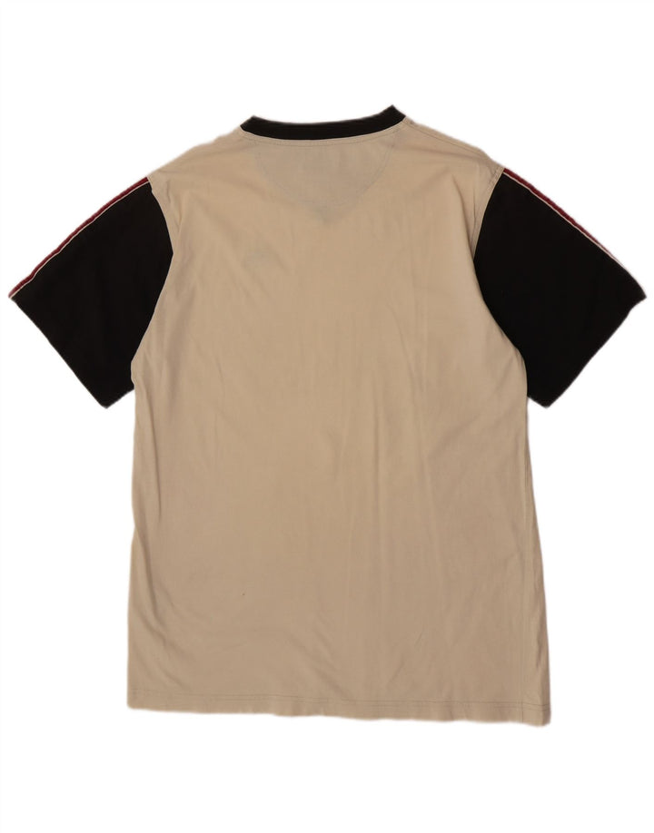 Kappa Herre T-Shirt Top Lille Beige Colourblock Bomuld