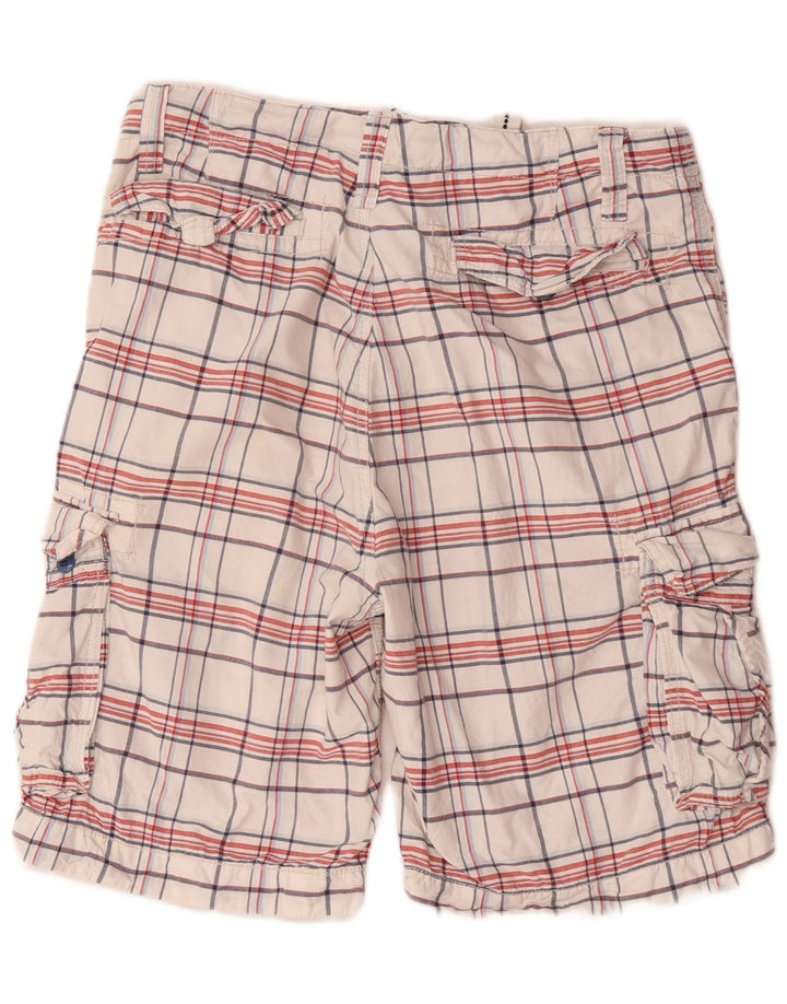 Nautica Herre Cargo Shorts W34 Stor hvid ternet bomuld