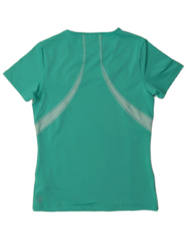 Puma T-Shirt Top UK 12 Medium Grøn Colourblock Polyester