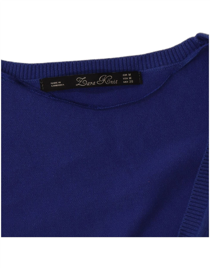 Zara Dame Cardigan Sweater UK 12 Medium Blue