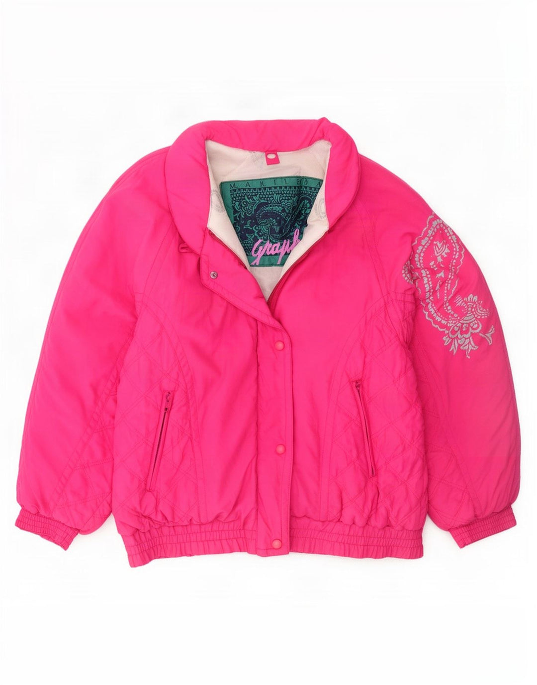 MARILENA Grafisk skijakke til kvinder IT 44 Medium Pink Paisley Polyamid