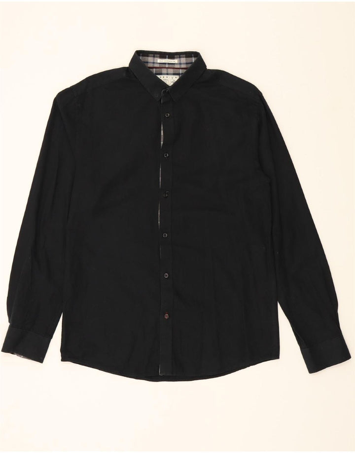JACK & JONES Mens Premium Shirt Large Black Cotton Vintage Jack & Jones and Second-Hand Jack & Jones from Messina Hembry 