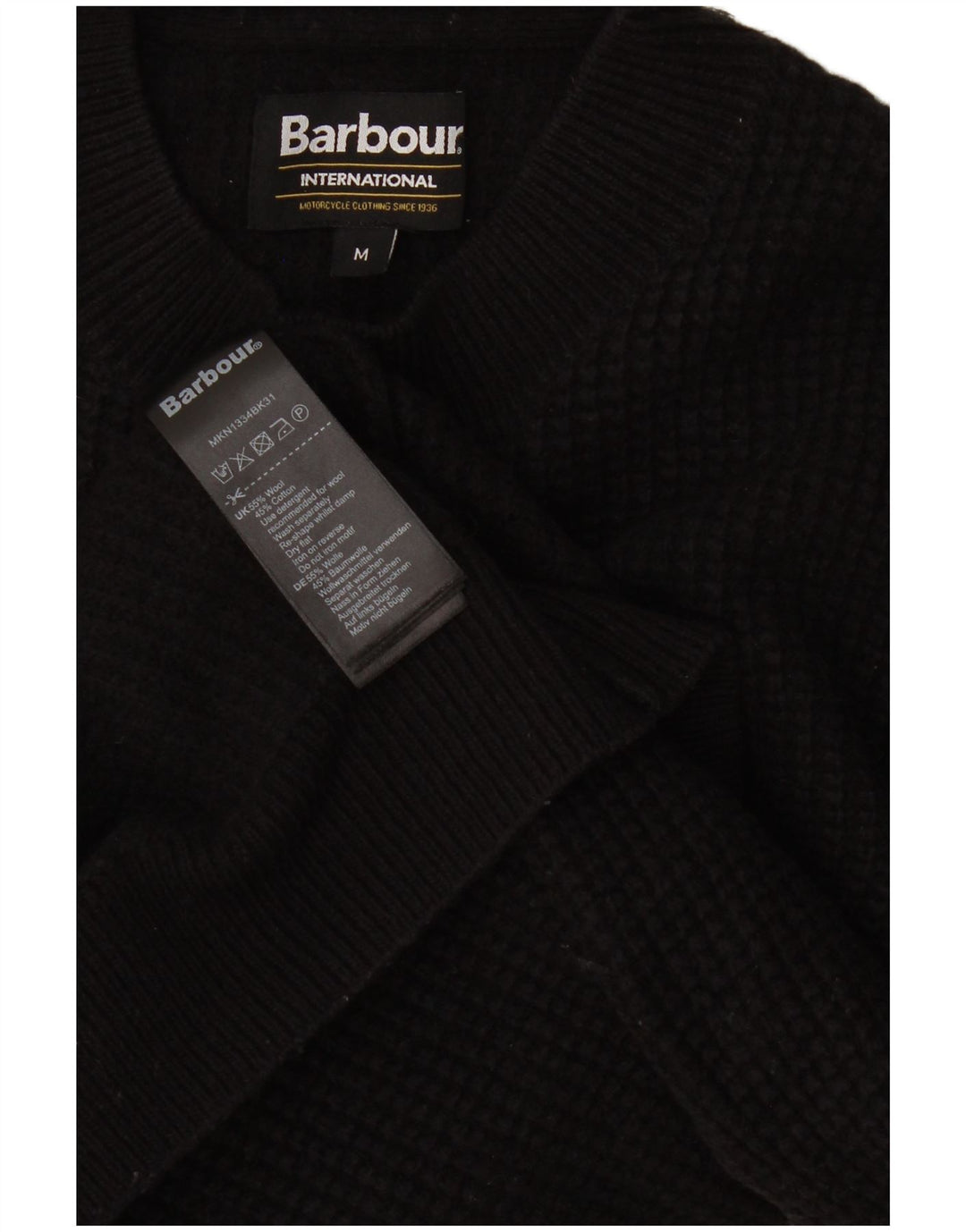 Barbour Dame Turtle Neck Jumper Sweater Medium Sort Uld