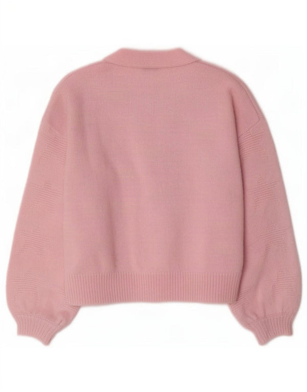 Oliver Bonas Dame Oversized Cardigan Sweater UK 10 Small Pink Acryl