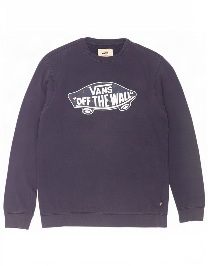 Vans Herre grafisk sweatshirt jumper stor marineblå bomuld