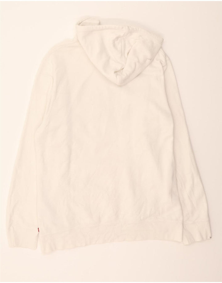 LEVI'S Mens Graphic Hoodie Jumper XL White Cotton Vintage Levi's and Second-Hand Levi's from Messina Hembry 