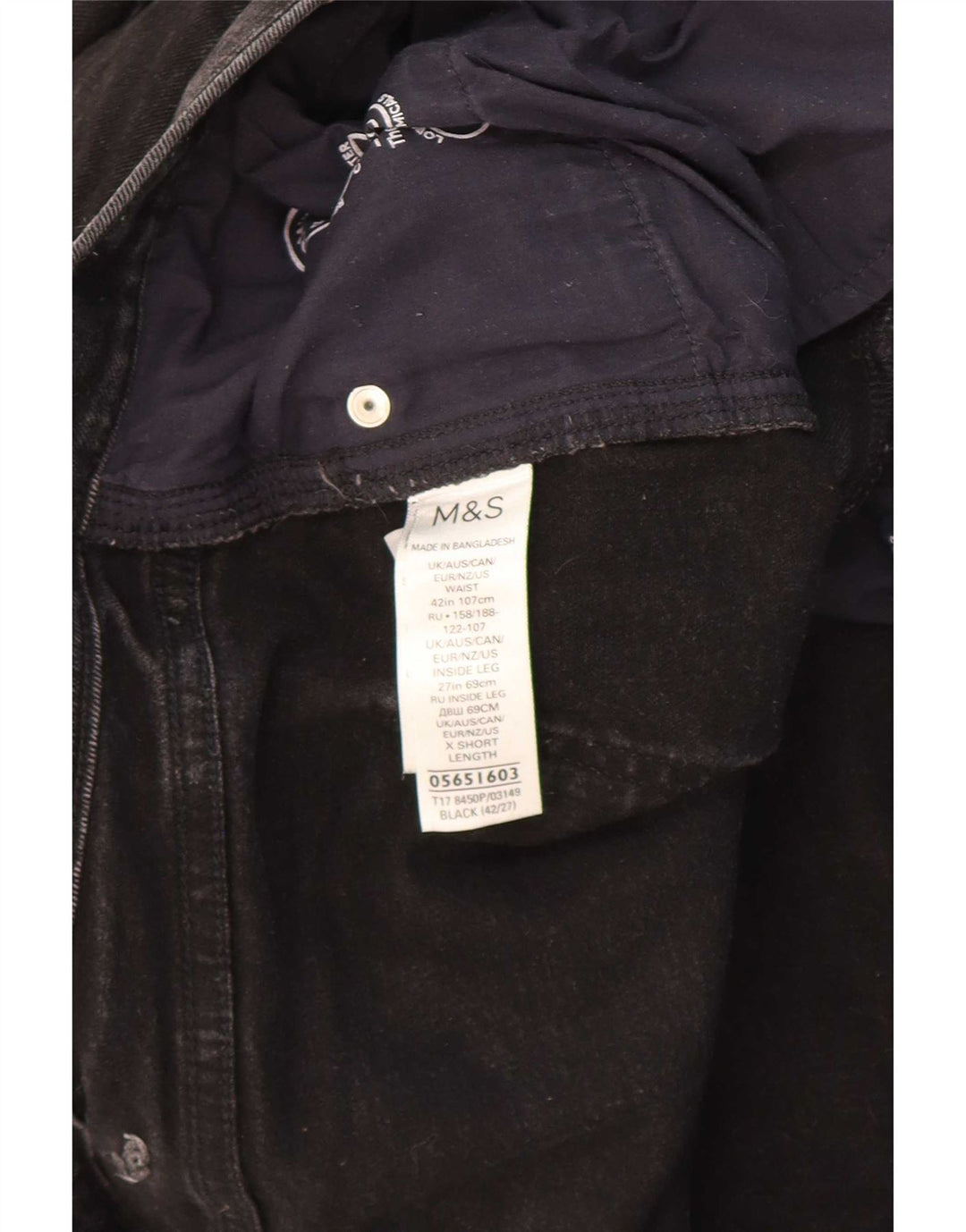 Marks & Spencer Straight Jeans til mænd W42 L27 sort bomuld