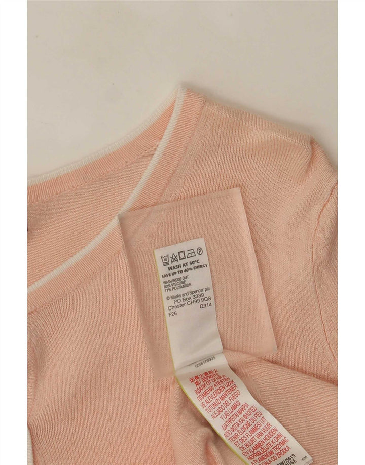 Marks & Spencer Dame Cardigan Sweater UK 8 Small Pink Viscose