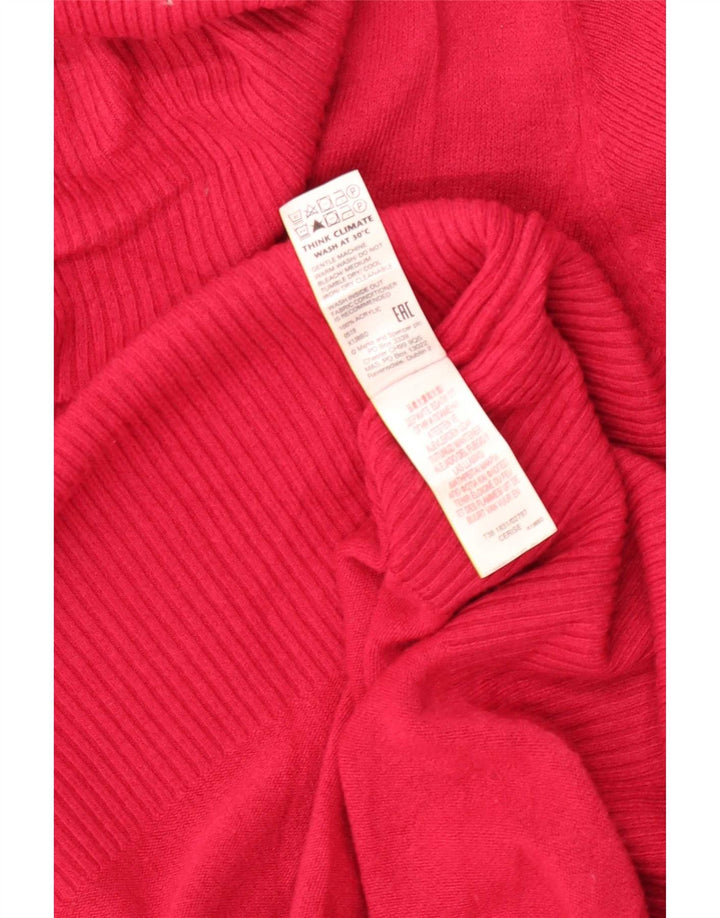 Marks & Spencer Dame Rullehals Sweater UK 14 Stor Pink Akryl