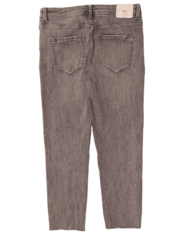 Zara Womens Cropped Jeans EU 40 Medium W30 L24 Grå