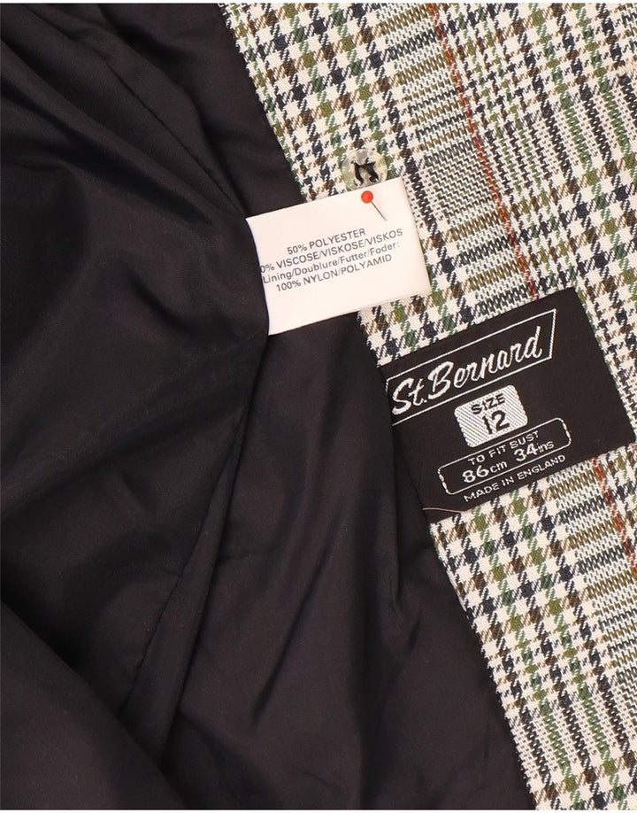 St. Bernard Dame Blazer Jacket UK 12 Medium Flerfarvet Houndstooth