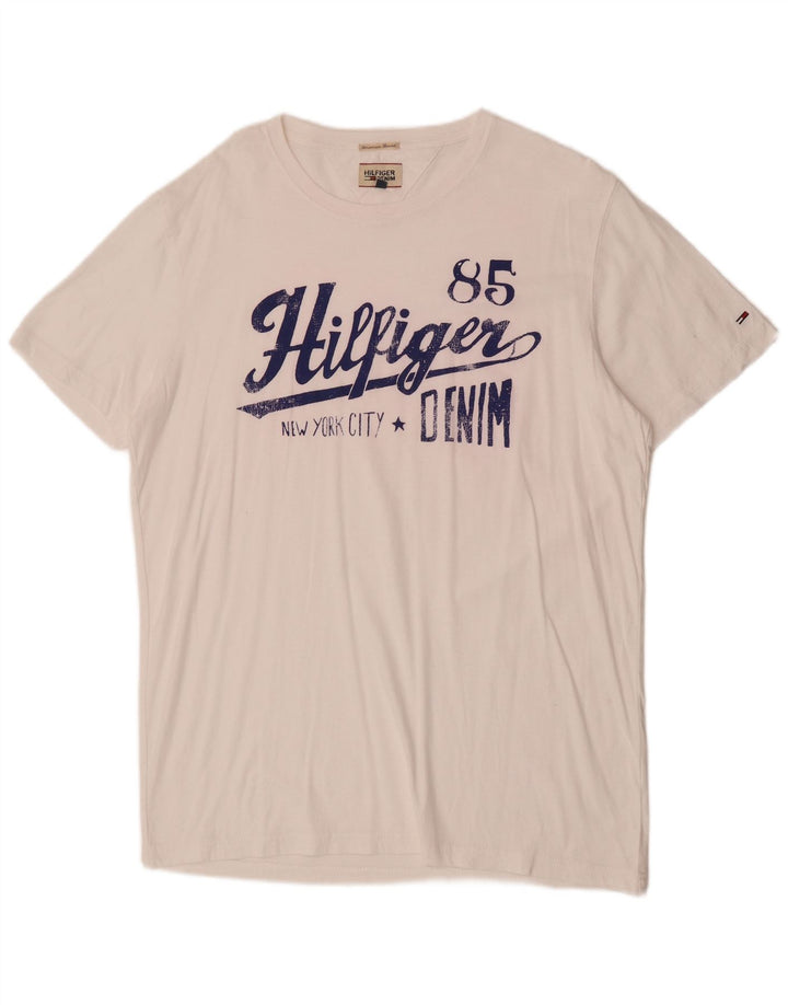 Tommy Hilfiger Herre Grafisk T-Shirt Top 2XL Hvid