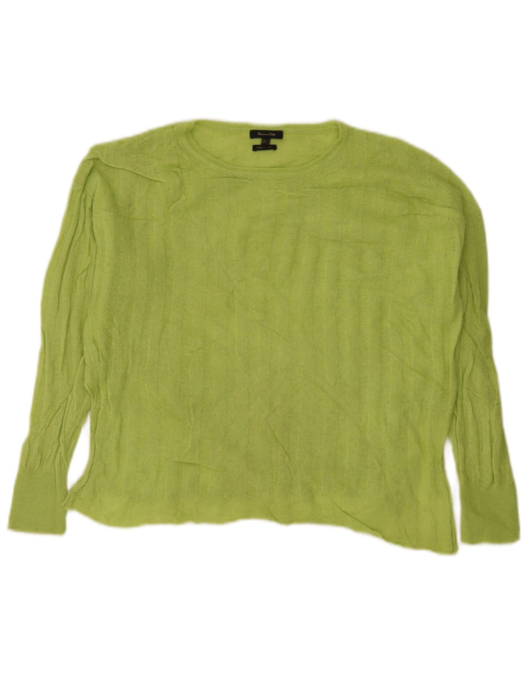 Massimo Dutti Dame Crop Top Langærmet UK 16 Stor Grøn