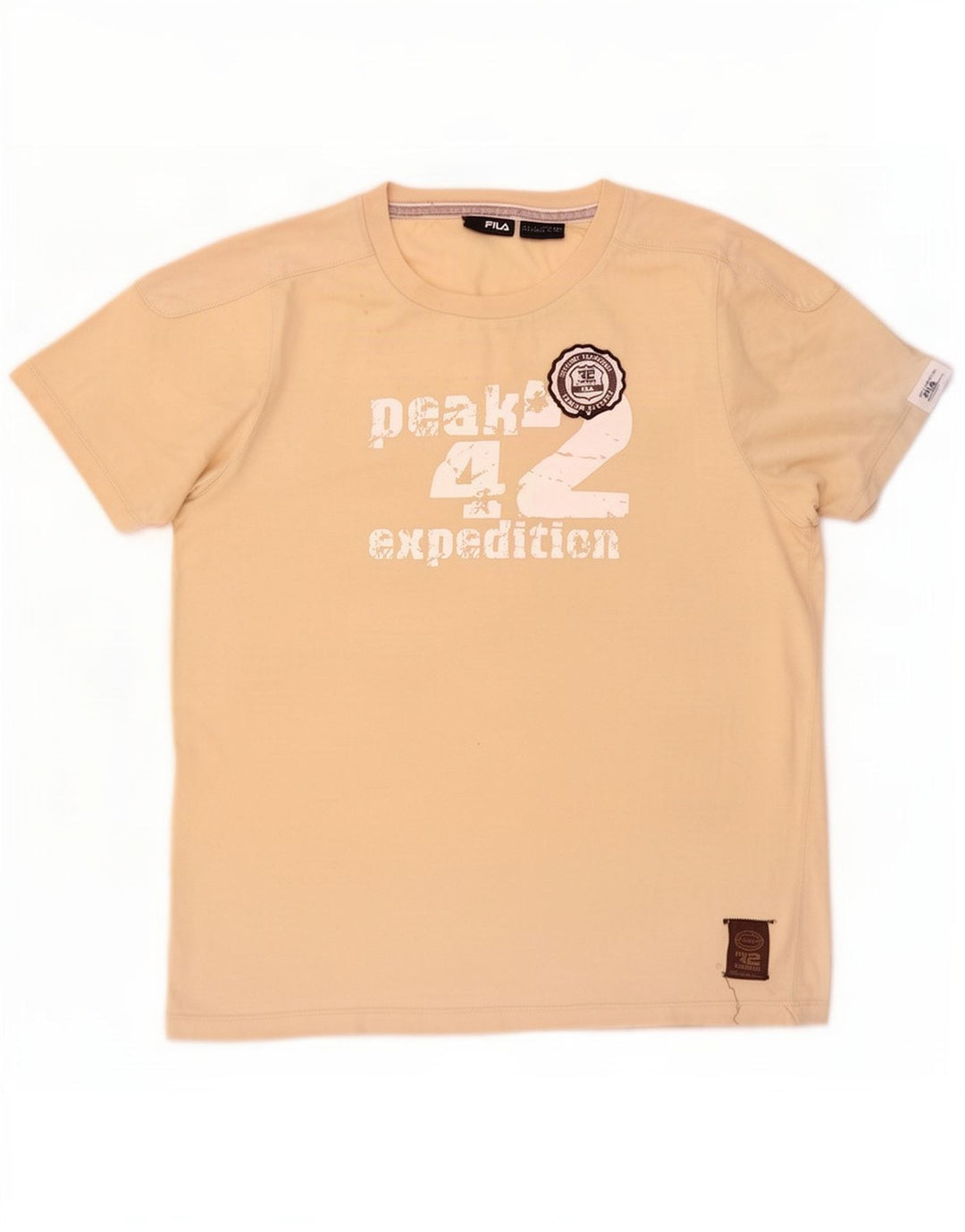 Fila Herre Grafisk T-Shirt Top Stor Beige Bomuld