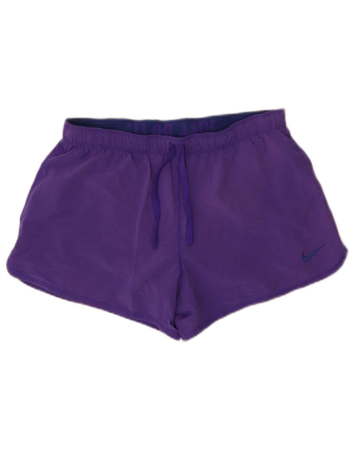 Nike Dame Dri Fit Sportshorts UK 14 Medium Lilla Polyester