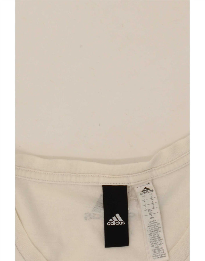 Adidas Grafisk T-shirt top til mænd, stor hvid bomuld