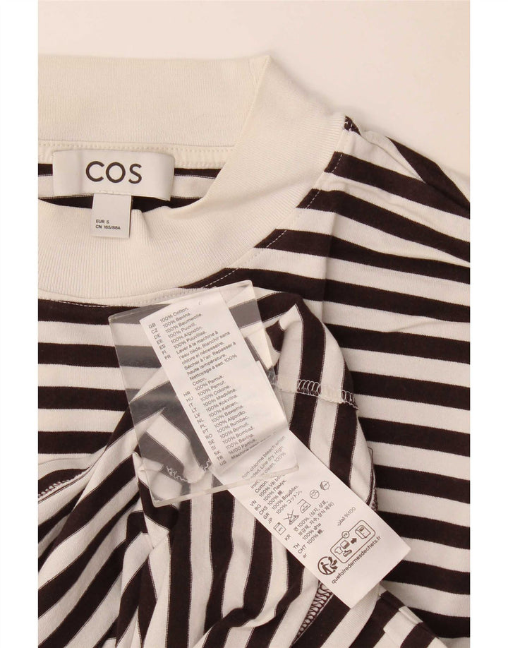 Cos Dame Oversized Top Langærmet UK 10 Lille Sort Stribet Bomuld