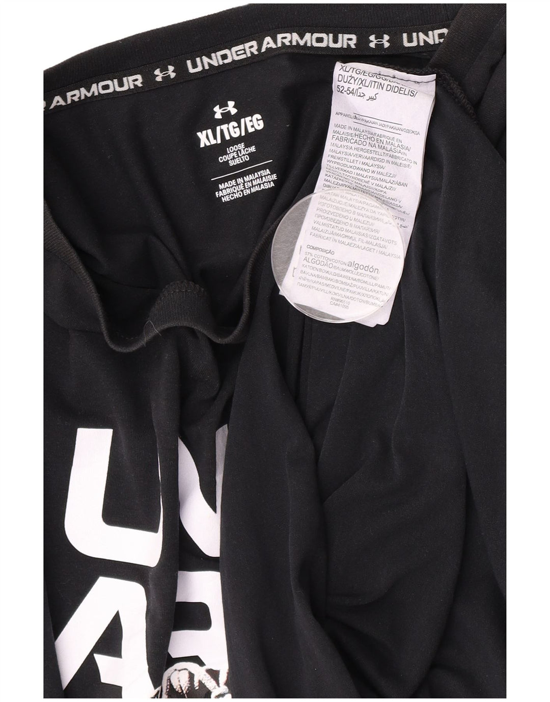 Under Armour Herre Grafisk T-Shirt Top XL Sort Bomuld