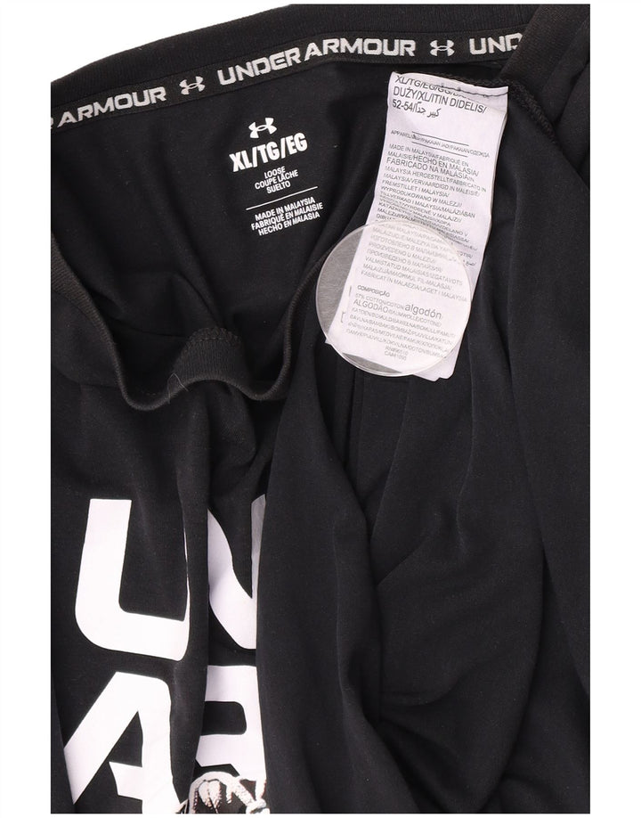 Under Armour Herre Grafisk T-Shirt Top XL Sort Bomuld
