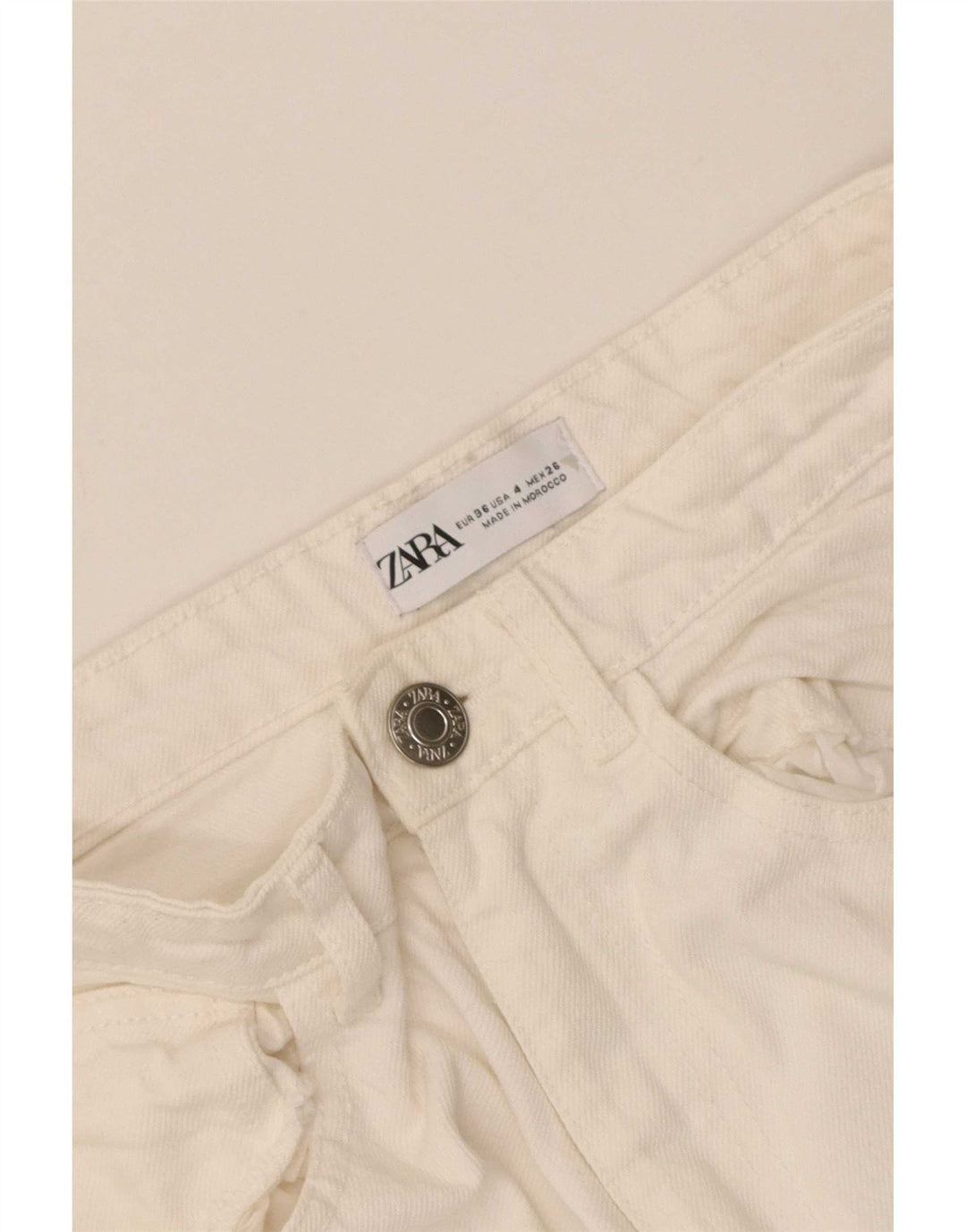 Zara Dame Straight Jeans EU 36 XS W26 L29 Hvid