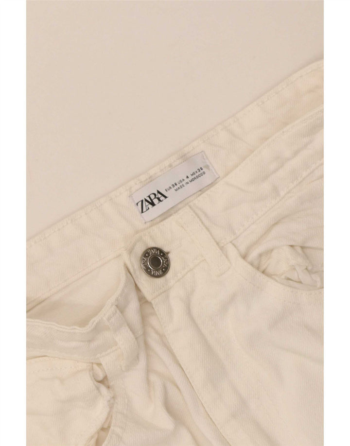 Zara Dame Straight Jeans EU 36 XS W26 L29 Hvid