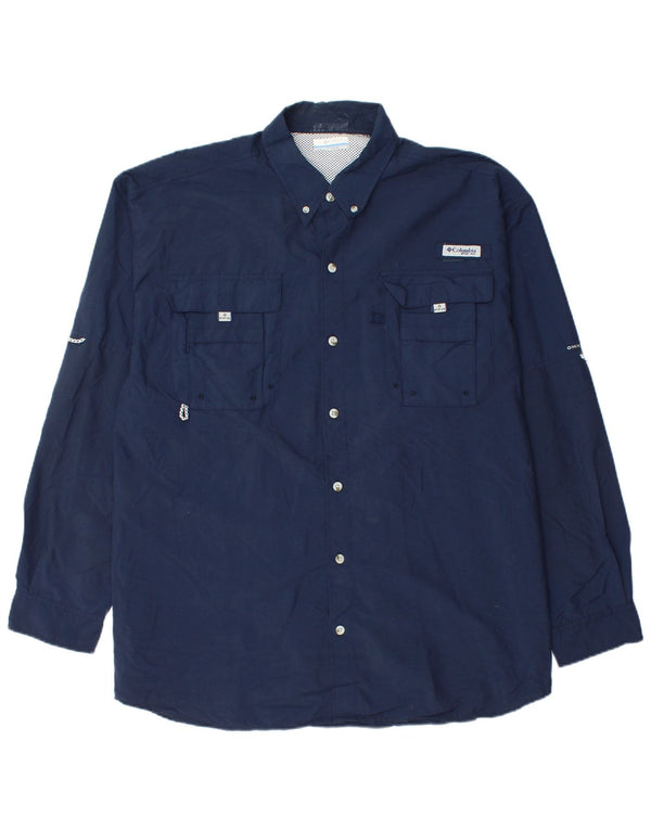 Columbia herreskjorte XL marineblå nylon
