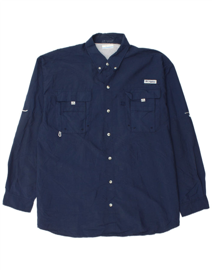 Columbia herreskjorte XL marineblå nylon